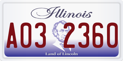 IL license plate A032360