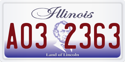 IL license plate A032363