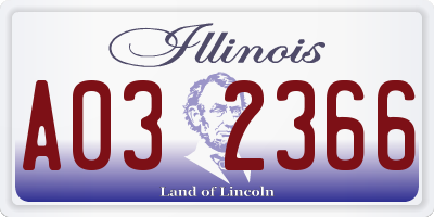 IL license plate A032366