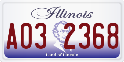 IL license plate A032368