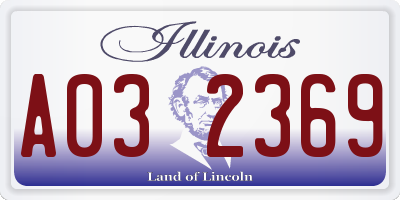 IL license plate A032369