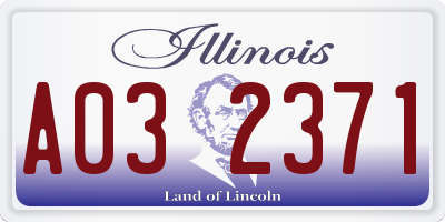 IL license plate A032371