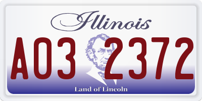 IL license plate A032372