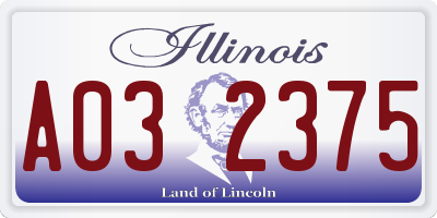 IL license plate A032375