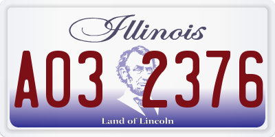 IL license plate A032376