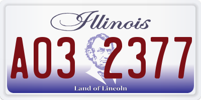 IL license plate A032377