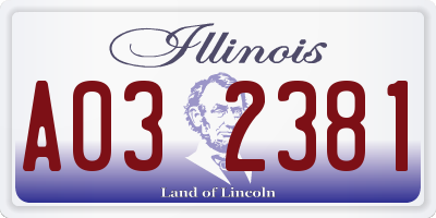 IL license plate A032381