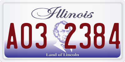 IL license plate A032384