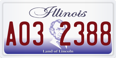 IL license plate A032388