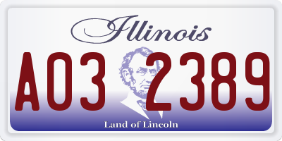 IL license plate A032389