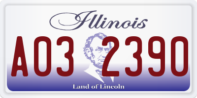 IL license plate A032390