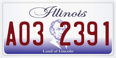 IL license plate A032391