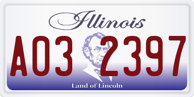 IL license plate A032397