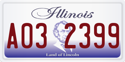 IL license plate A032399