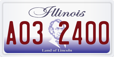 IL license plate A032400
