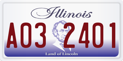 IL license plate A032401