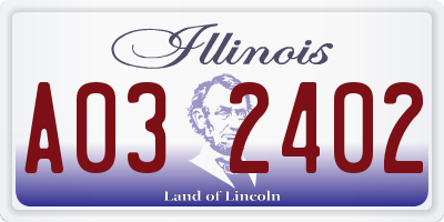 IL license plate A032402