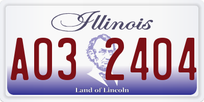 IL license plate A032404