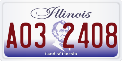 IL license plate A032408