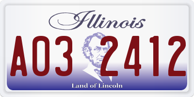 IL license plate A032412