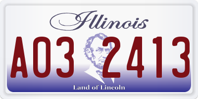 IL license plate A032413