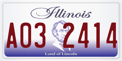 IL license plate A032414