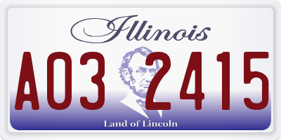 IL license plate A032415