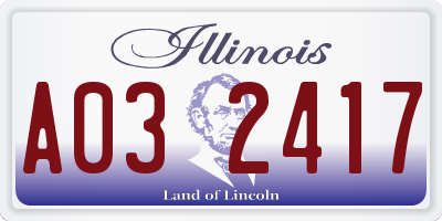 IL license plate A032417