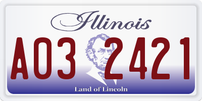 IL license plate A032421