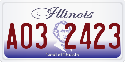IL license plate A032423