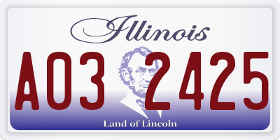 IL license plate A032425