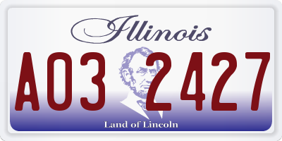 IL license plate A032427