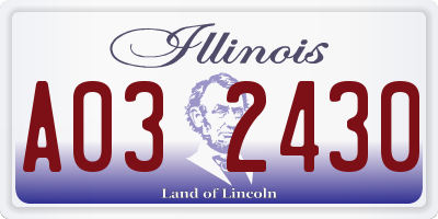 IL license plate A032430