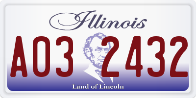 IL license plate A032432