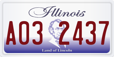 IL license plate A032437