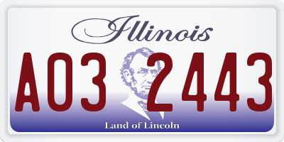 IL license plate A032443