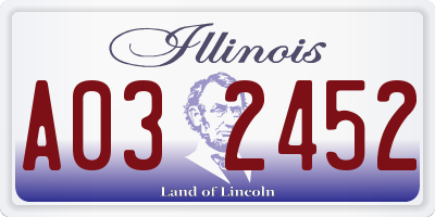 IL license plate A032452