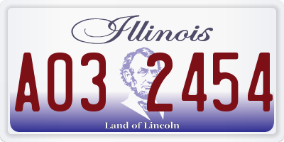 IL license plate A032454