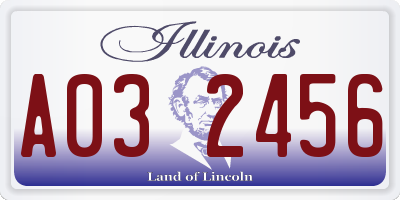IL license plate A032456