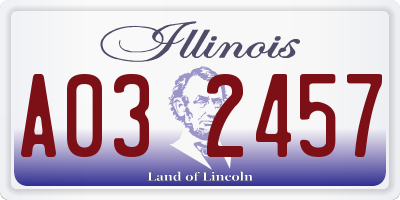 IL license plate A032457