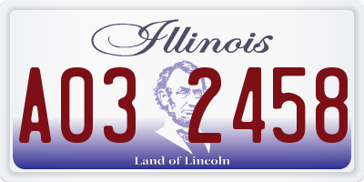 IL license plate A032458