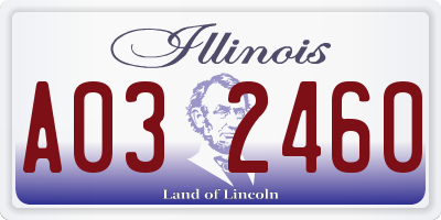 IL license plate A032460