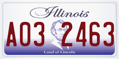 IL license plate A032463
