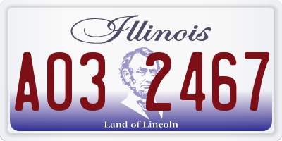 IL license plate A032467