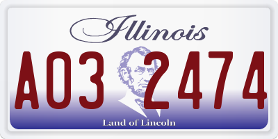 IL license plate A032474