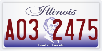 IL license plate A032475
