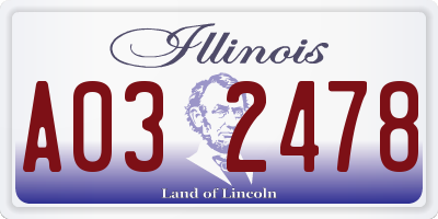 IL license plate A032478