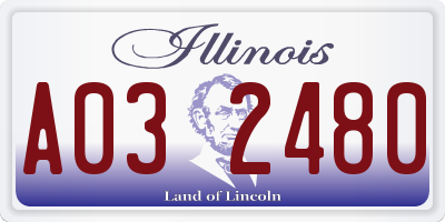 IL license plate A032480