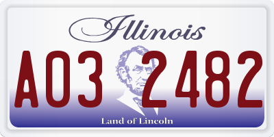 IL license plate A032482