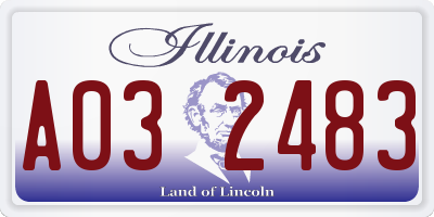 IL license plate A032483